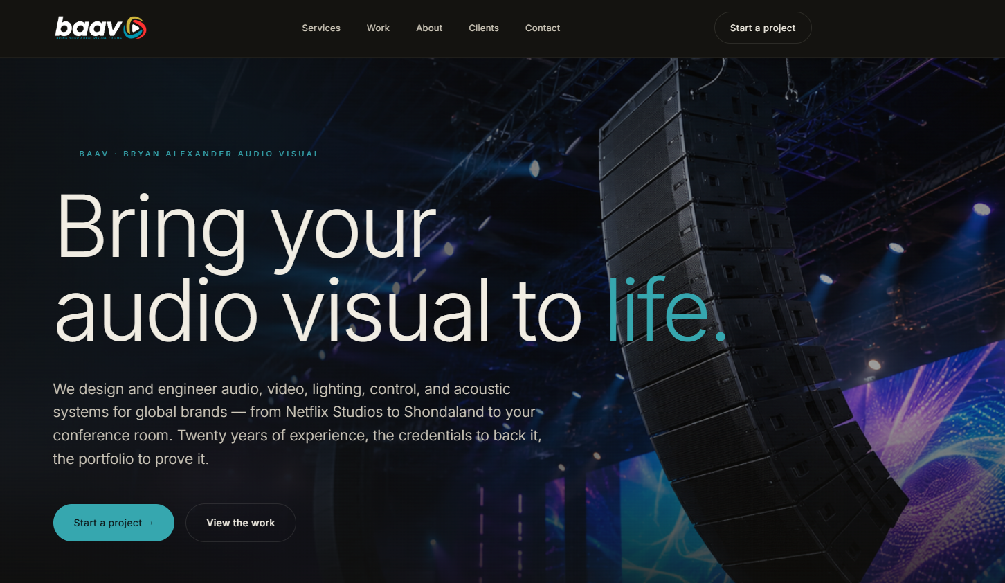 BA Media website by Ape Studios