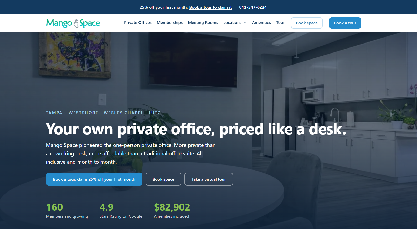 Mango Space, coworking and private office website by Ape Studios