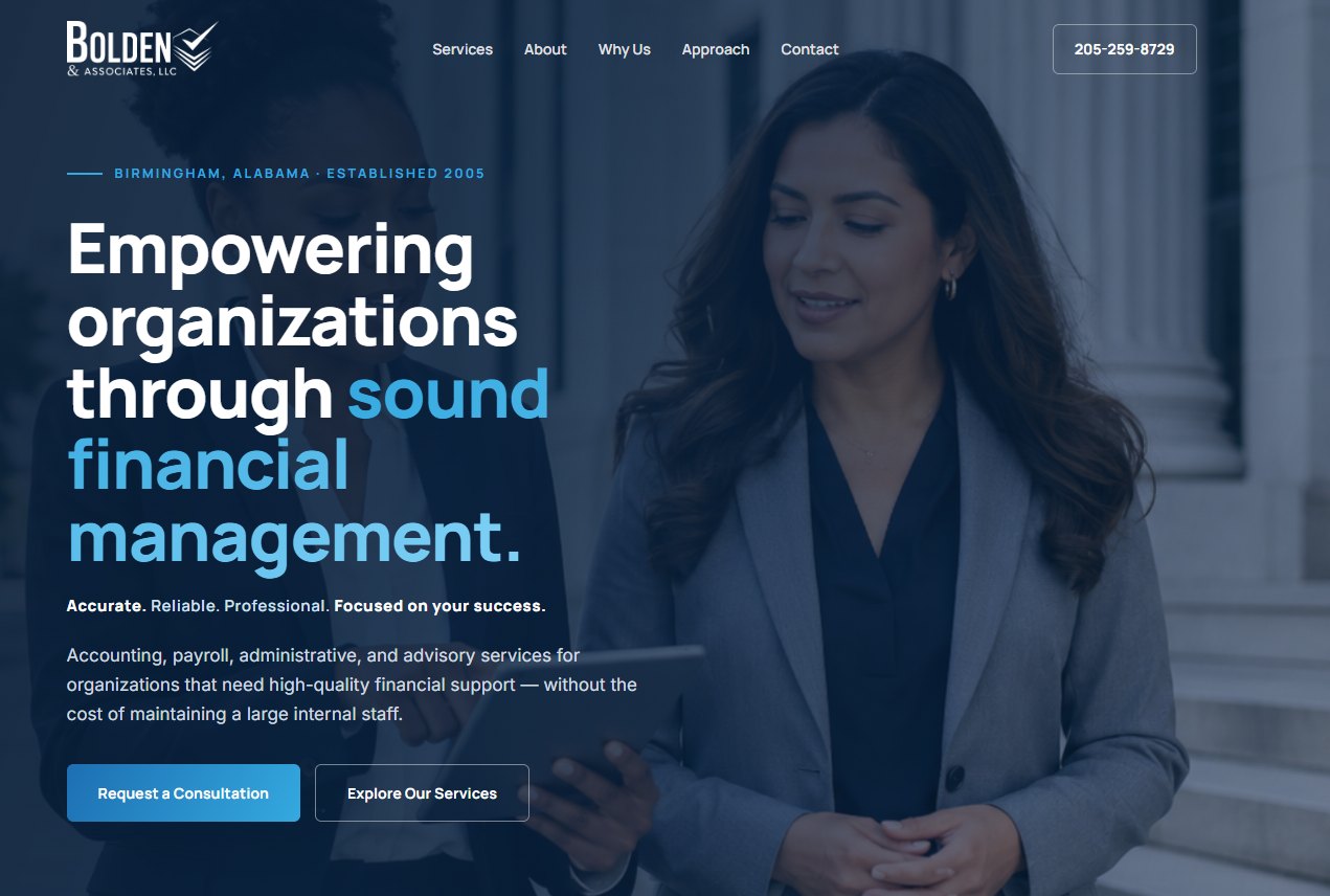 Bolden's & Associates — accounting firm website by Ape Studios