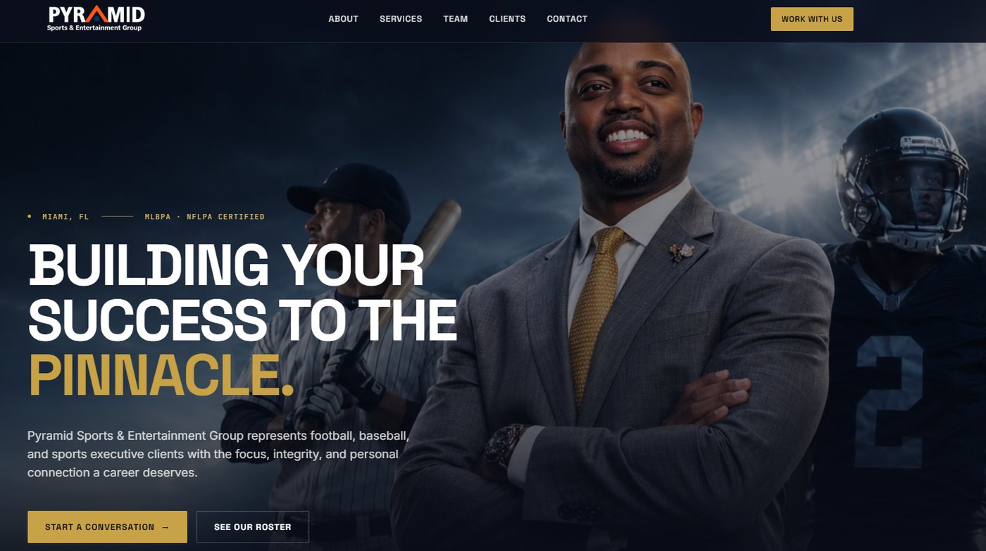 Pyramid Sports Group website by Ape Studios