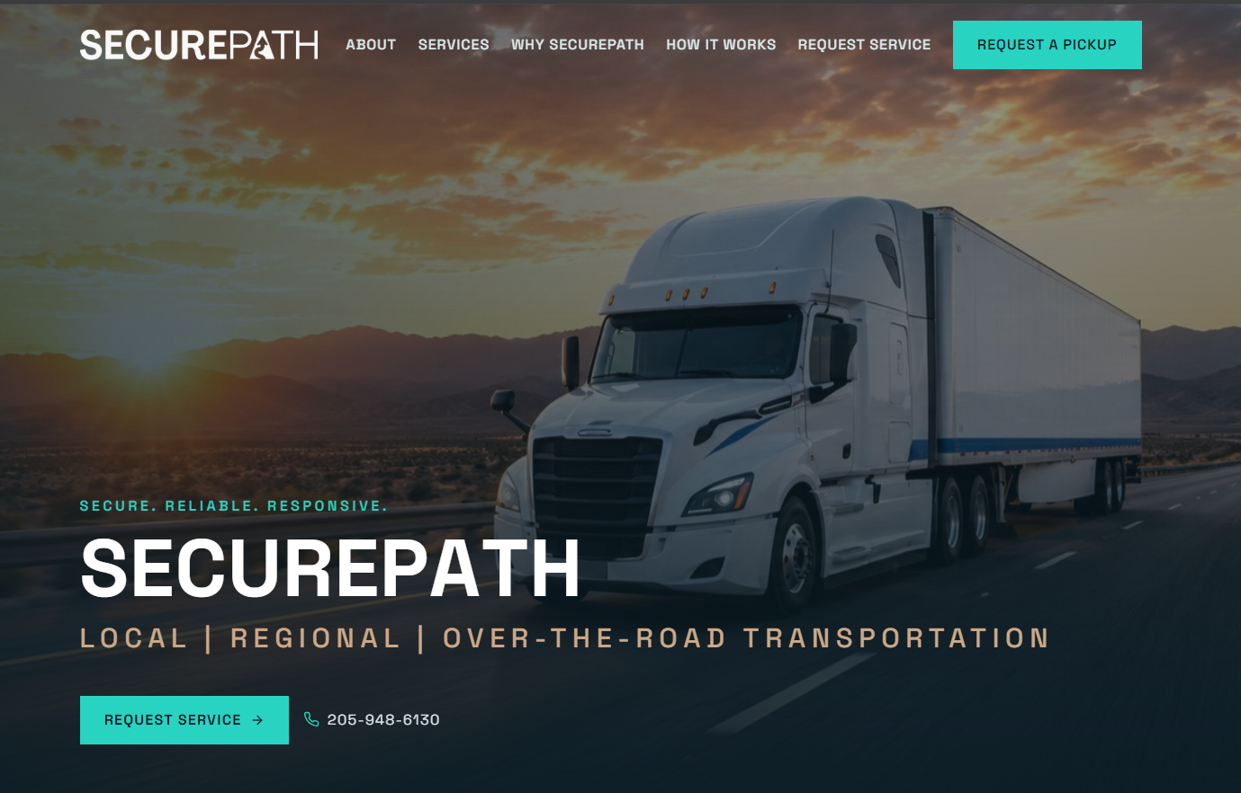SecurePath, freight and transportation website by Ape Studios