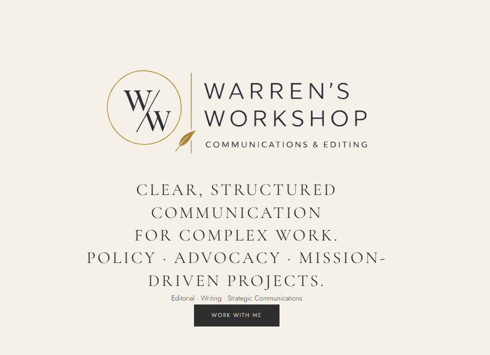 Warren's Workshop website by Ape Studios